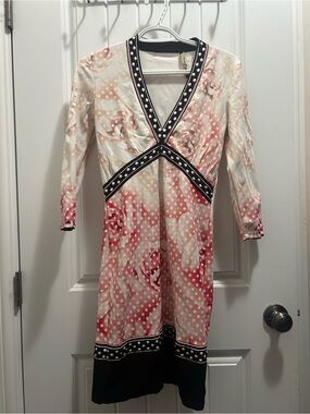Roberto Cavalli-Accent V-Neck Dress - Pink